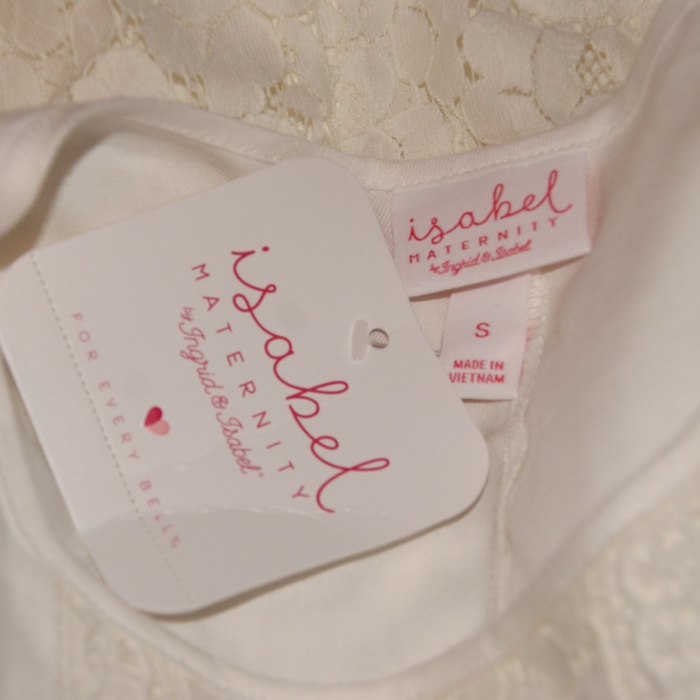 New ISABEL MATERNITY Long Sleeve Lace Babydoll Top - Picture 5 of 8
